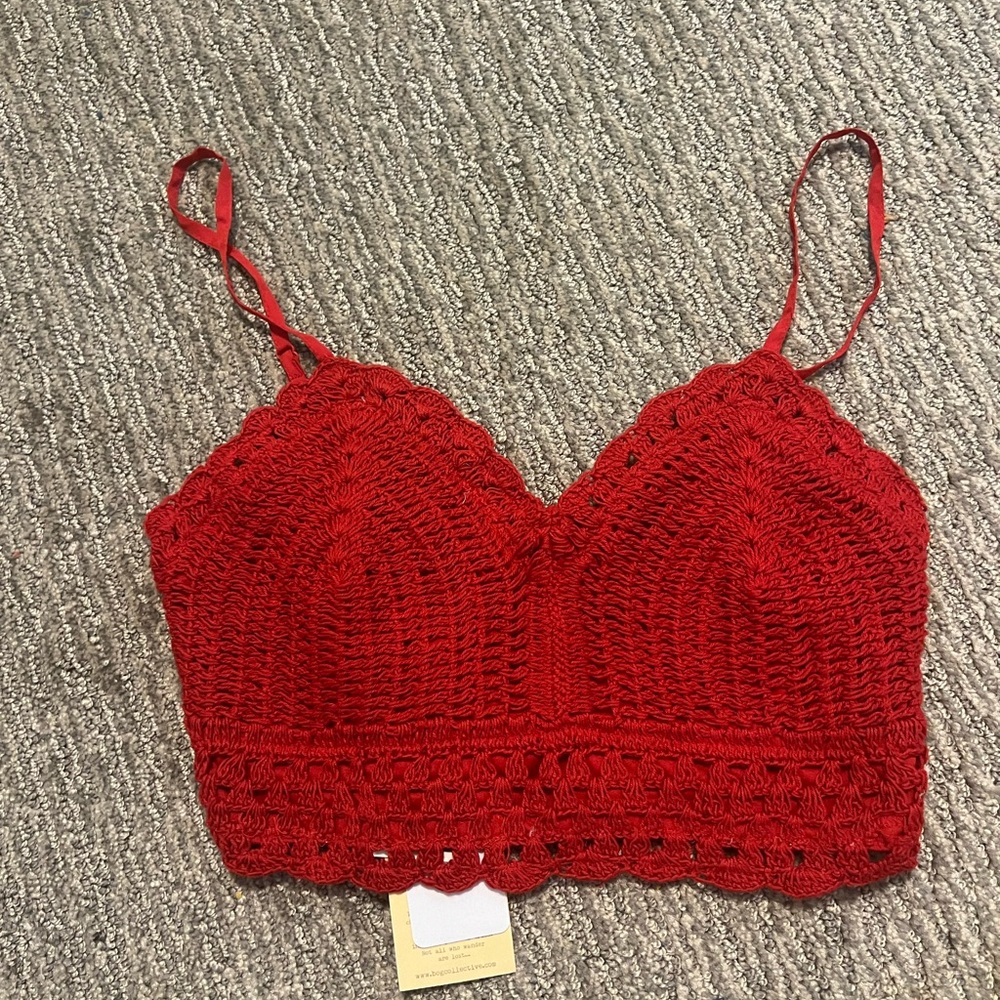 Crochet red top